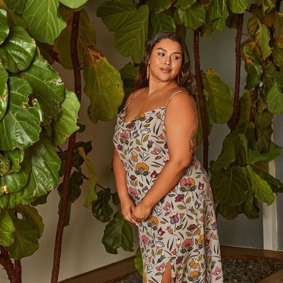 B.YELLOWTAIL Sage Blossom Slip Dress (L) - Picture 2 of 3